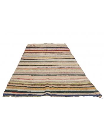 Striped Vintage Decorative Rag Rug - 5`8