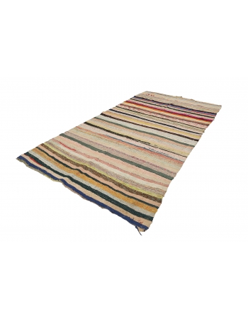 Striped Vintage Decorative Rag Rug - 5`8