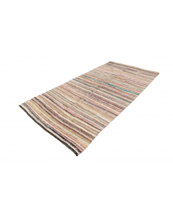 Decorative Vintage Striped Rag Rug - 4`9