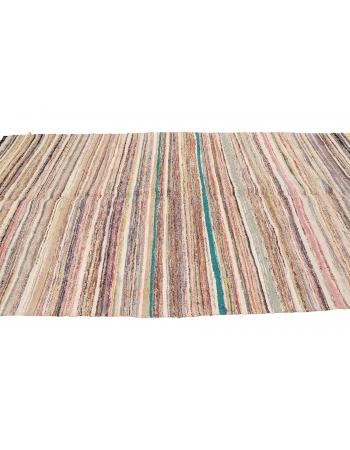 Decorative Vintage Striped Rag Rug - 4`9