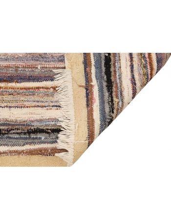 Decorative Vintage Striped Rag Rug - 4`9