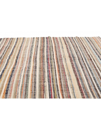 Striped Vintage Turkish Rag Rug - 5`11