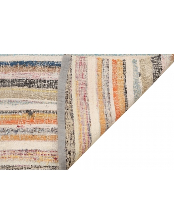 Striped Vintage Turkish Rag Rug - 5`11