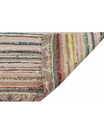 Vintage Striped Rag Kilim Runner - 2`11