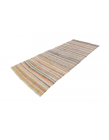 Vintage Striped Turkish Rag Rug - 4`5