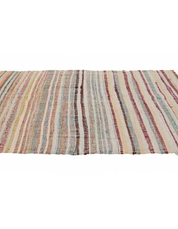 Vintage Striped Turkish Rag Rug - 4`5