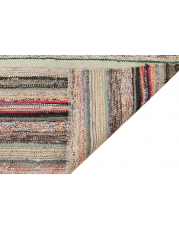 Decorative Vintage Striped Rag Rug - 4`11