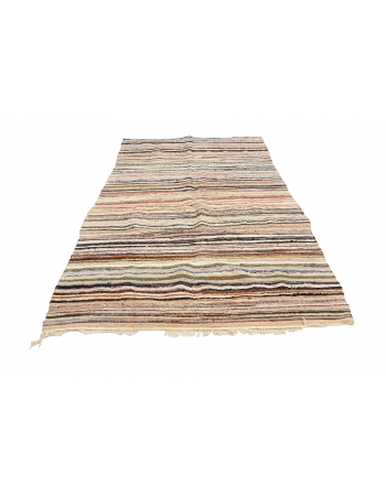 Vintage Striped Rag Kilim - 5`2