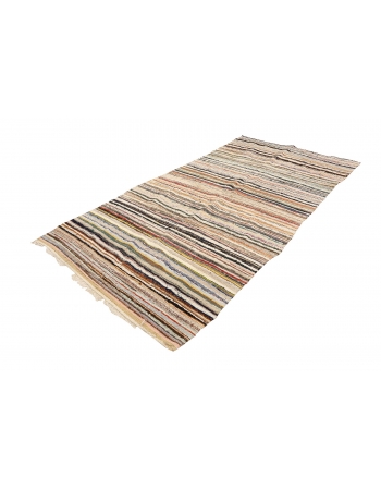 Vintage Striped Rag Kilim - 5`2