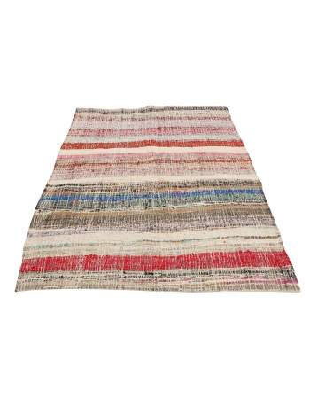 Vintage Small Rag Rug - 4`6