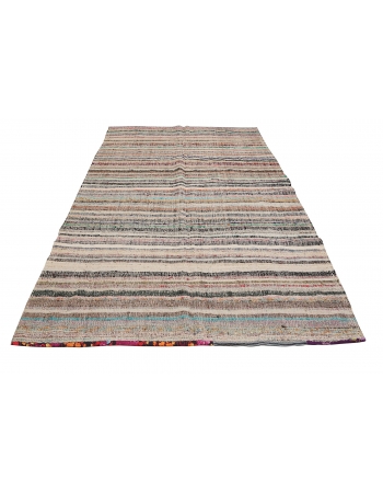 Colorful Vintage Striped Rag Runner - 6`4