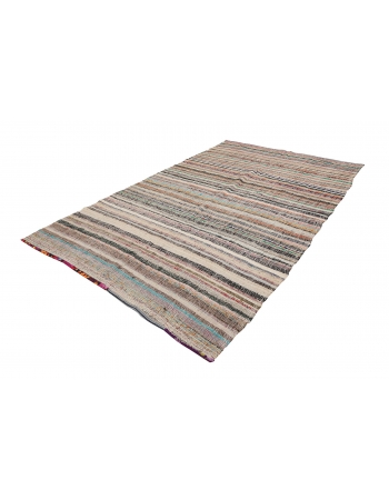 Colorful Vintage Striped Rag Runner - 6`4