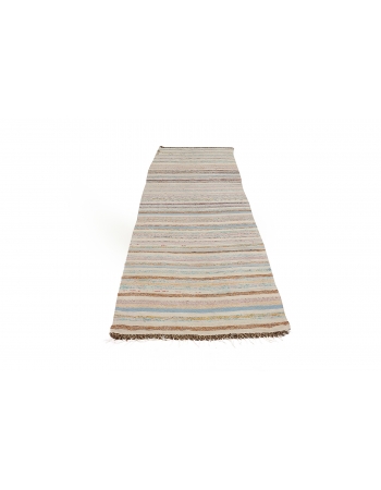 Vintage Striped Turkish Kilim Runner - 2`11