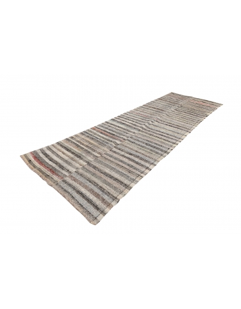 Striped Vintage Rag Kilim - 4`5