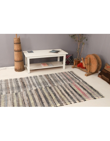 Striped Vintage Rag Kilim - 4`5