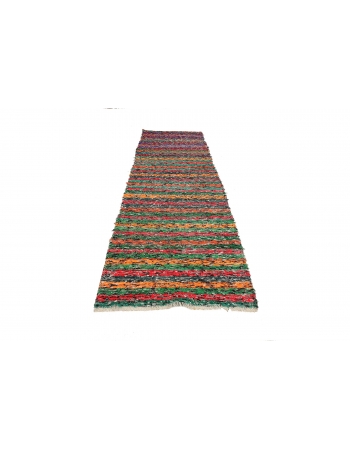 Green & Orange Striped Rag Runner - 3`5