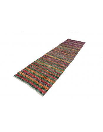 Green & Orange Striped Rag Runner - 3`5