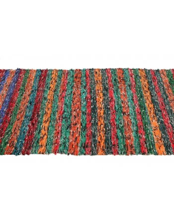 Green & Orange Striped Rag Runner - 3`5