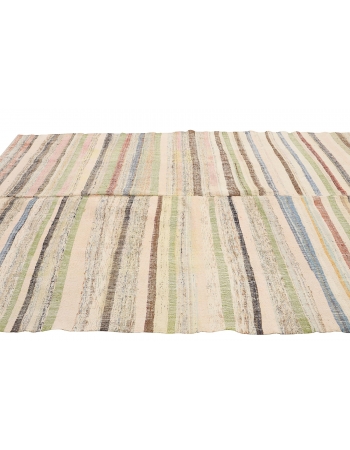 Vintage Striped Turkish Kilim Rug - 7`1