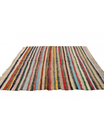 Striped Colorful Turkish Rag Rug - 6`2