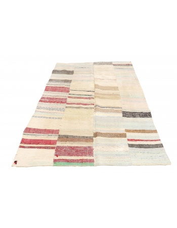 Decorative Vintage Turkish Rag Rug - 5`1