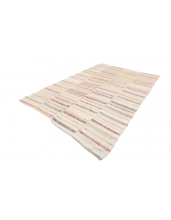 Vintage Striped Rag Kilim Rug - 6`11