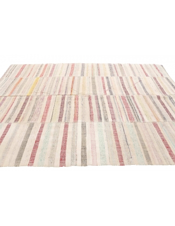 Vintage Striped Rag Kilim Rug - 6`11