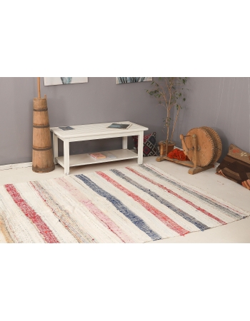 Vintage Turkish Rag Rug - 5`11