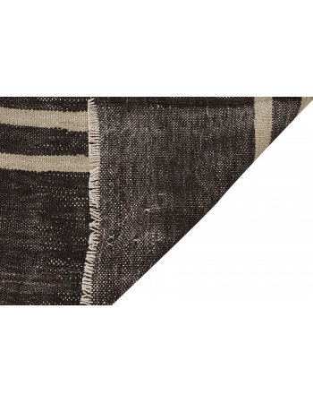 Black & White Striped Kilim Rug - 5`10