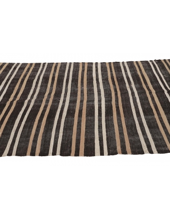 Vintage Striped Turkish Kilim Rug - 5`3