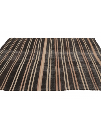 Striped Vintage Goat Hair Kilim Rug - 6`1