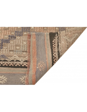 Faded Vintage Embroidered Kilim Rug - 5`11