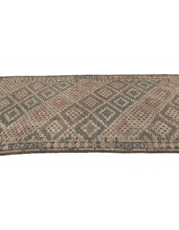 Embroidered Vintage Turkish Kilim Rug - 4`4