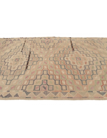 Faded Vintage Embroidered Kilim Rug - 5`8