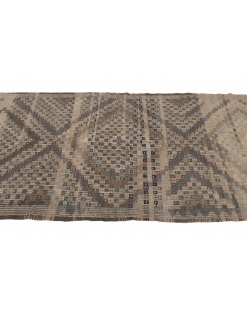 Embroidered Vintage Turkish Kilim Rug - 4`0