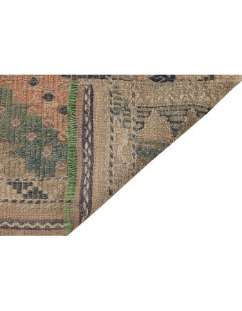 Embroidered Faded Embroidered Kilim Rug - 5`9