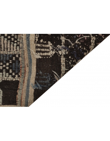 Vintage Embroidered Turkish Kilim Rug - 6`2