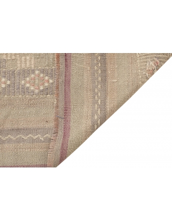 Vintage Faded Embroidered Kilim Rug - 5`9