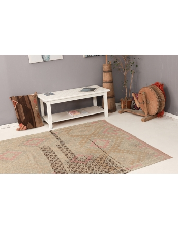 Decorative Vintage Embroidered Kilim Rug - 5`10