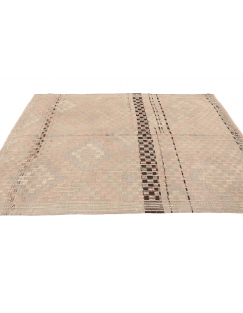 Vintage Washed Out Embroidered Rug - 5`6