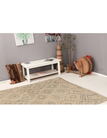 Washed Out Embroidered Vintage Kilim - 6`5