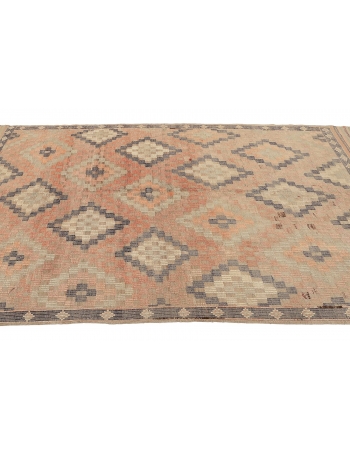 Faded Vintage Embroidered Kilim Rug - 6`2