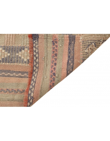 Faded Vintage Embroidered Kilim Rug - 6`2