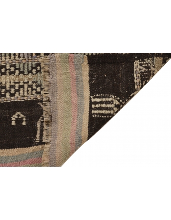 Vintage Decorative Embroidered Kilim Rug - 6`6