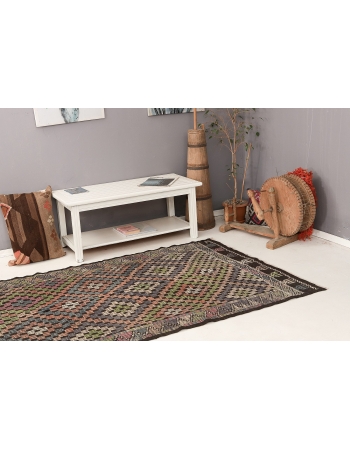 Embroidered Vintage Kilim Rug - 4`9