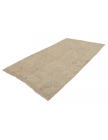 Embroidered Washed Out Kilim Rug - 5`11