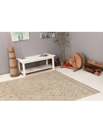 Embroidered Washed Out Kilim Rug - 6`7