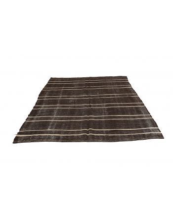 Brown & Ivory Striped Kilim Rug - 6`1