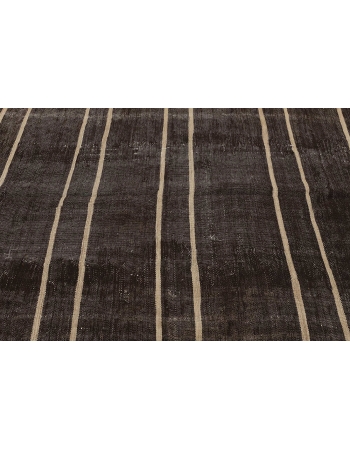 Brown & Ivory Striped Kilim Rug - 6`1