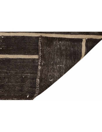 Brown & Ivory Striped Kilim Rug - 6`1